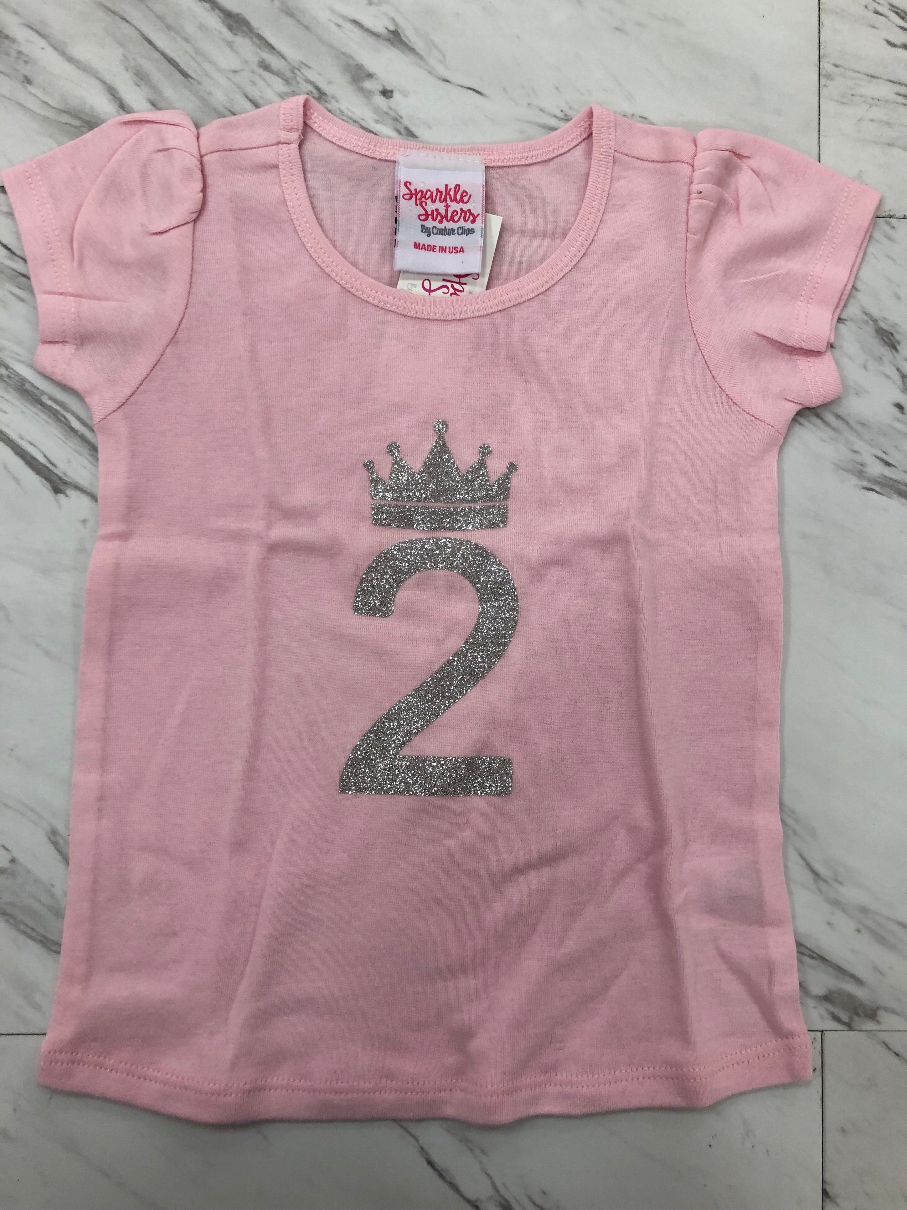 Silver and Pink Birthday Crown Shirt